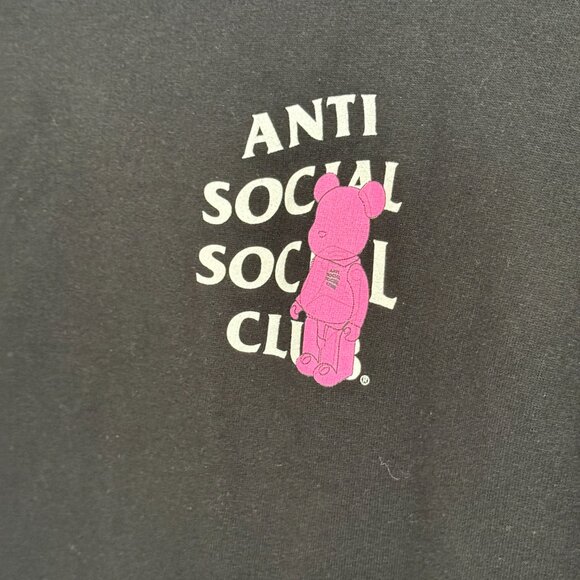 Anti Social Social Club × Medicom Bearbrick Hoodie Black pink - Picture 3 of 6